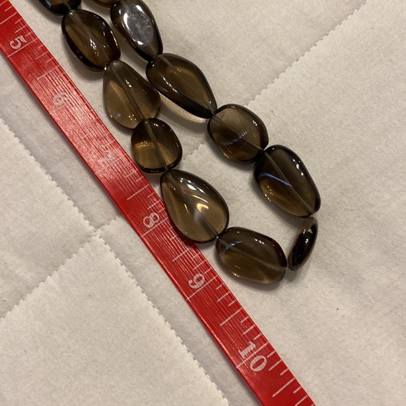 Natural Smoky Quartz Necklace Oval Smooth Beaded. Single strand, Rare find - Picture 11 of 11